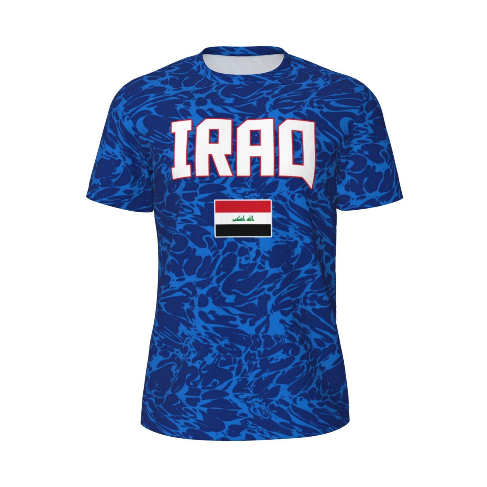 DABOYOZHZH Iraq Flag Cool Iraqans (126) Sports Jersey Mesh T-Shirt 3D Print for Running Cycling Soccer Tennis Fitness Climbing Shirts