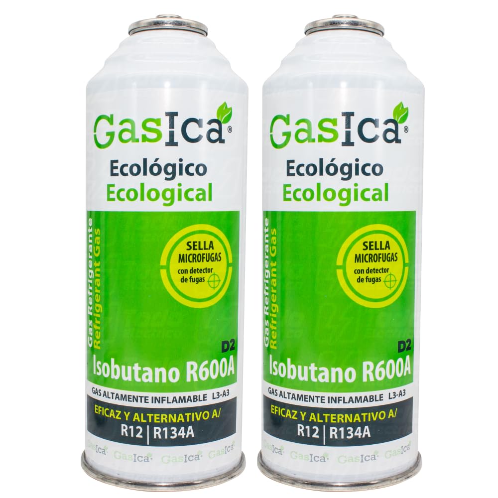 3 Packs Ahorro GASICA D2 (2 Botellas de 226Gr) Gas Refrigerante Orgánico ecológico Gasica D2 sustituto de R12, R134A