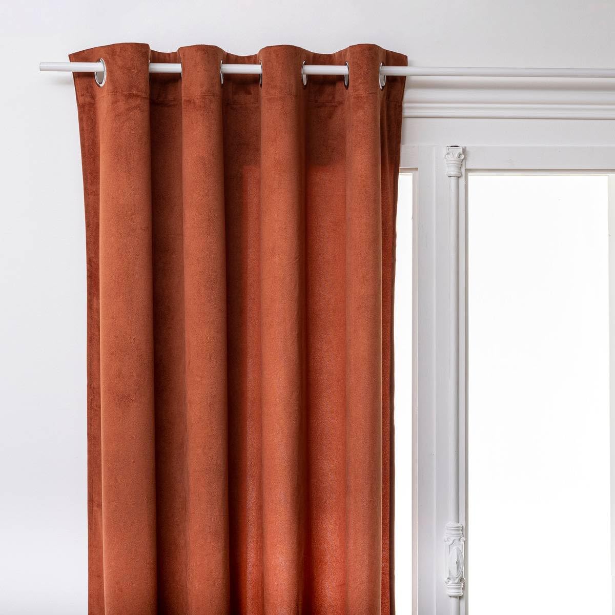 Rideau terracotta 135x260 Atmosphera Lilou grand panneau de salon rose