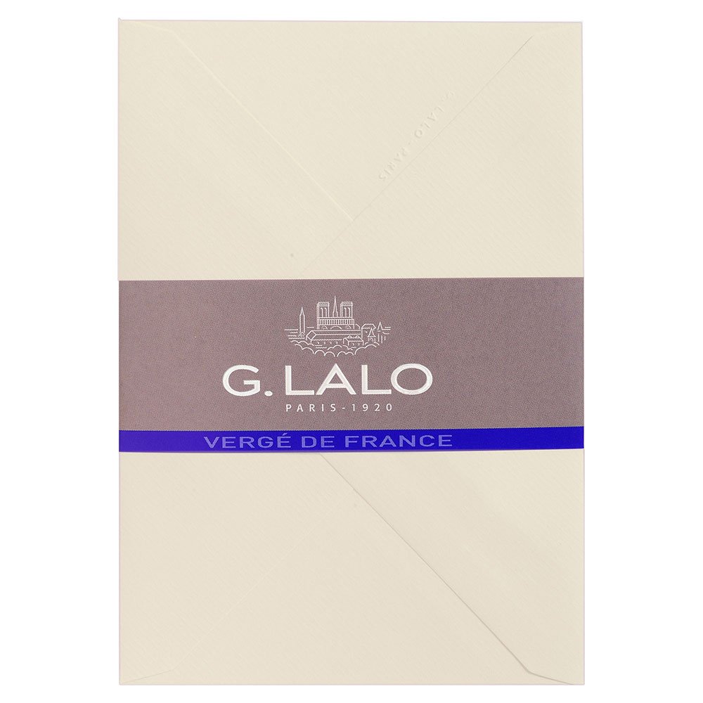 Lalo 21416L - One Pack of 25 Gummed Envelopes 11.4x16.2cm, French Laid, Ivory