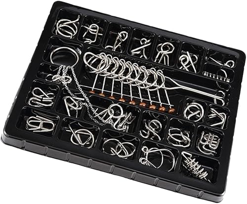 Rompecabezas chino de 25 piezas de anillo chino desbloquear anillo de alambre rompecabezas rompecabezas rompecabezas de alambre chino rompecabezas