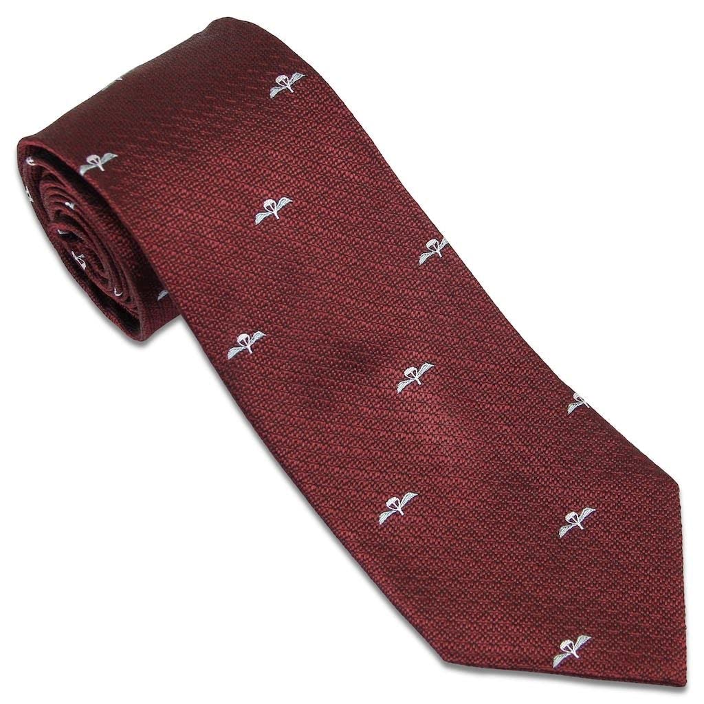 Parachute Regiment Silk Non Crease Tie Silver
