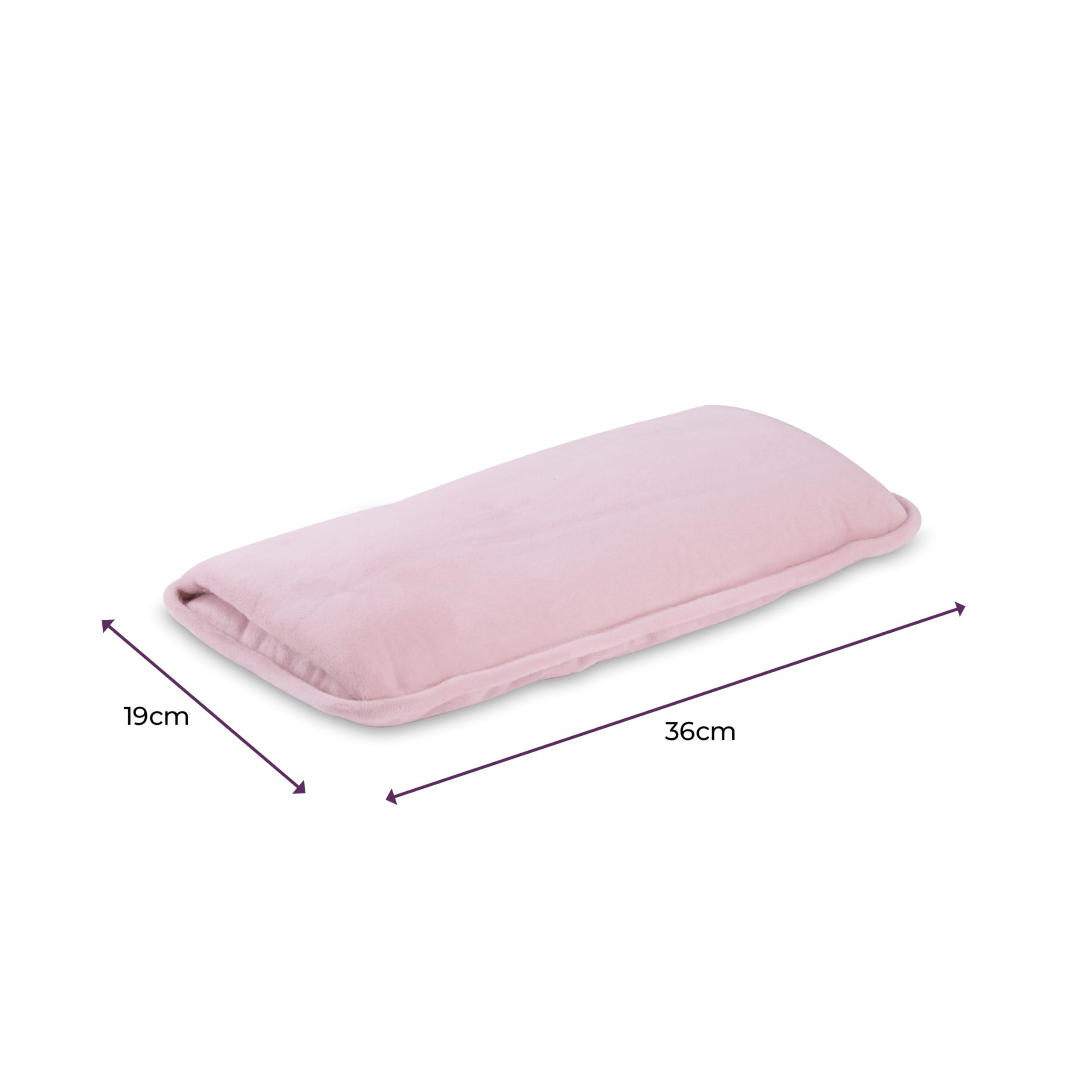 Carmen Wiederaufladbare Wärmflasche, Soft-Touch-Fleecebezug, Handwärmer, automatische Temperaturregelung, B36cm x H19cm, Rosa