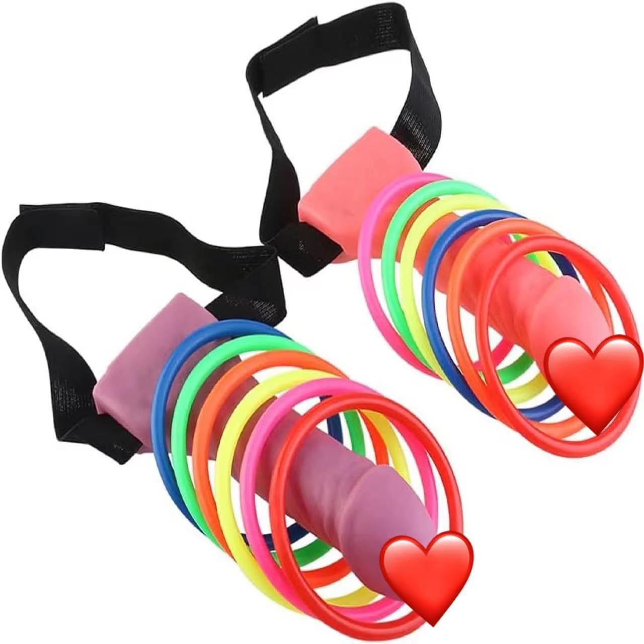 2PCS Bachelorette Party Games,Night Party Ring Toss Game for Hen Girls Night Novelty Props Adult Simulation Shaped Toss Game