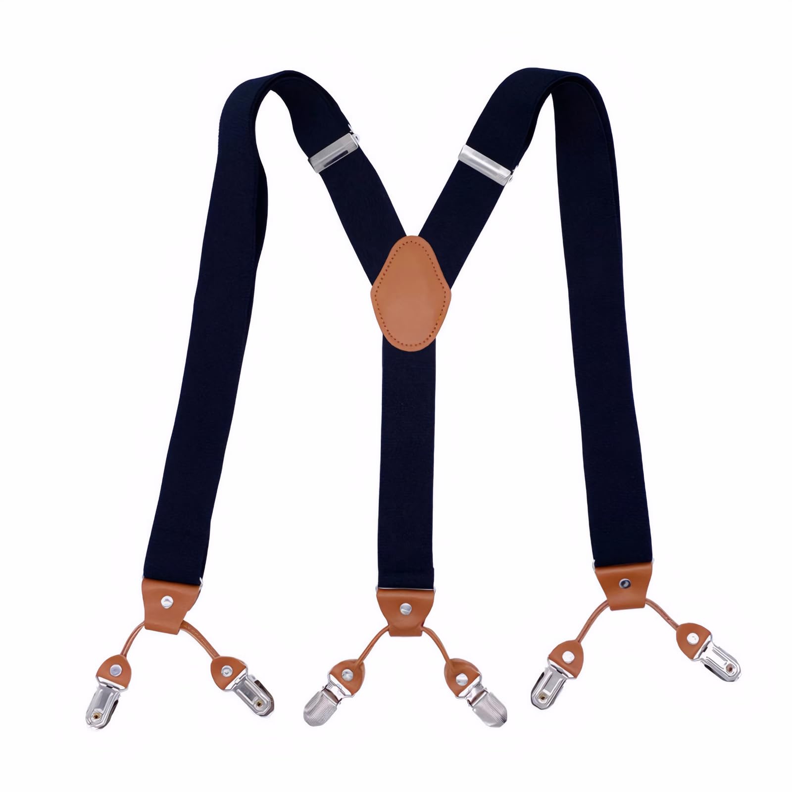 Leather Suspenders, Adjustable Dress Suspenders for Men, for dress pants Jeans Wedding Groomsmen, Adjustable X Back Strap with Swivel Hooks, Stylish and Functional.