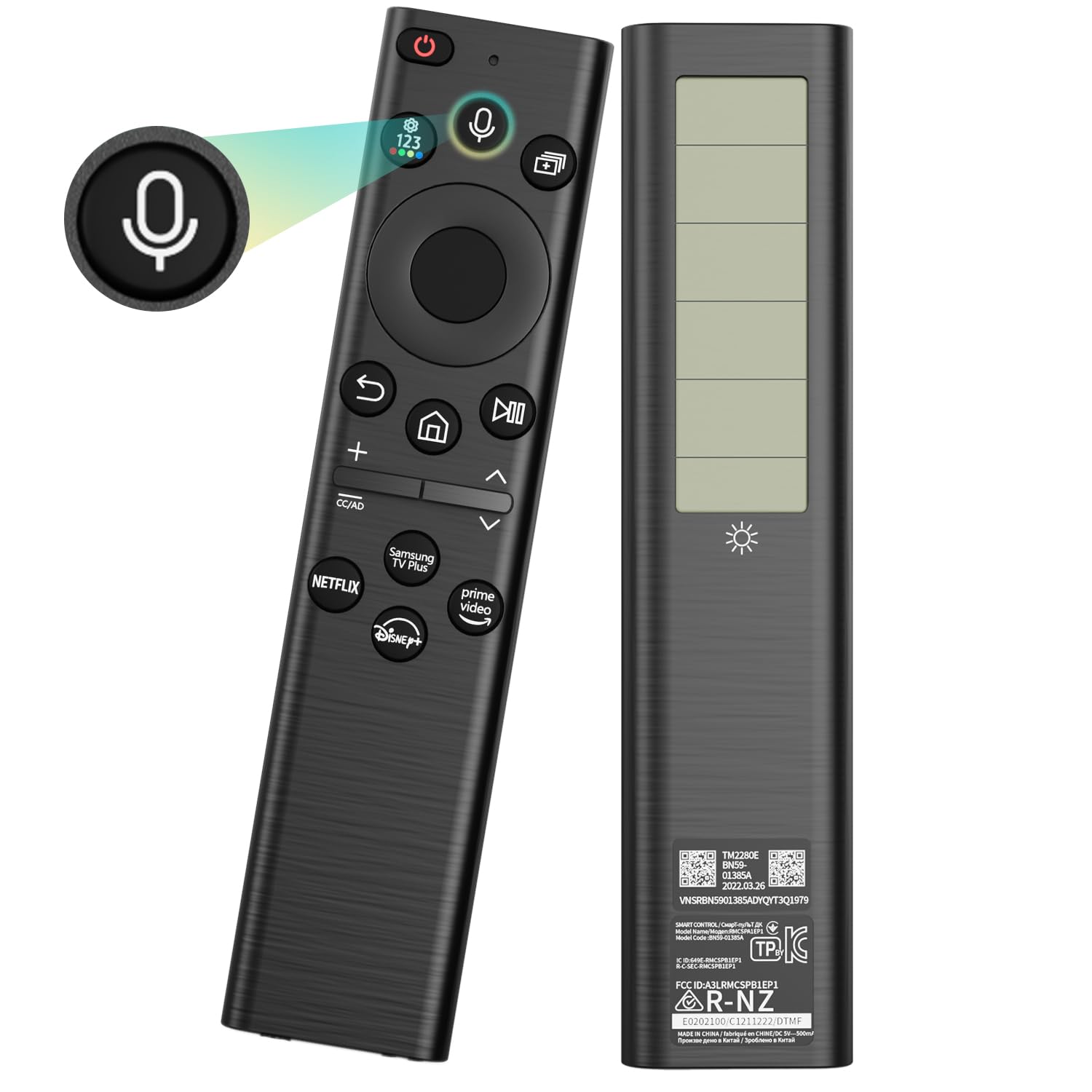 BN59-01385A BN59-01391A BN59-01357A Solar Voice Remote Replacement for Samsung Frame Smart TV Remote with Rechargeable Solar Cell