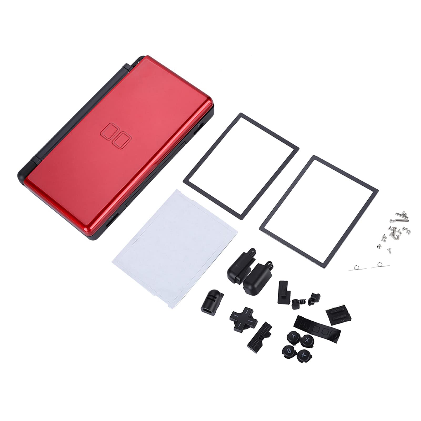 Cas de Remplacement Transparent NDSL, Kit de Boîtier pour DS, Pièces de Réparation Complètes Lite NDSL(Rouge)