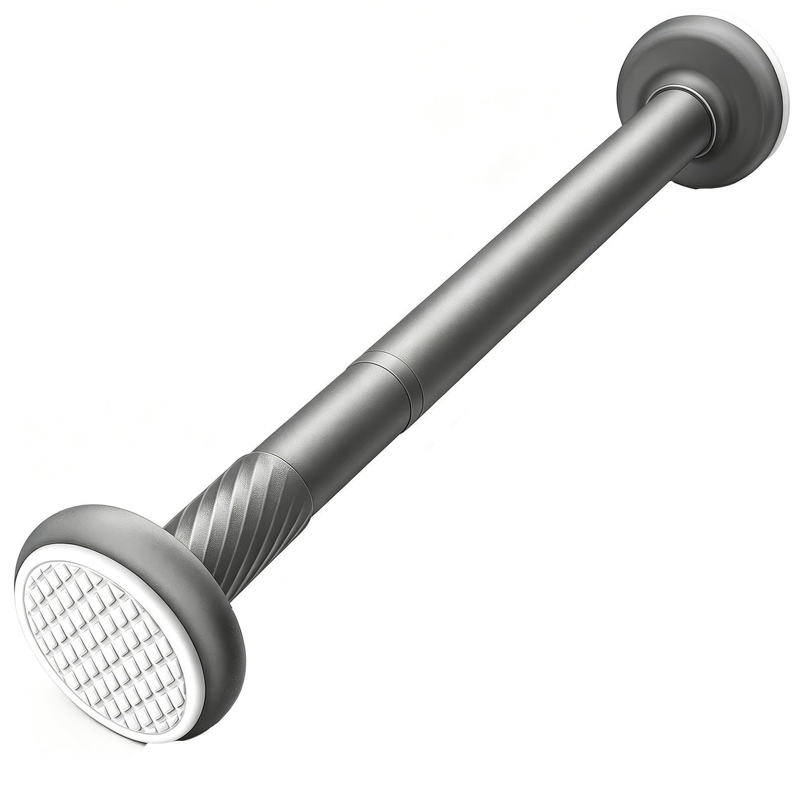 Shower Curtain Rod, Adjustable Tension Curtain Rod, Nonslip, Stainless Steel No Drill for Bathroom Kitchen and Closet(Black,370-440cm/145-173in)
