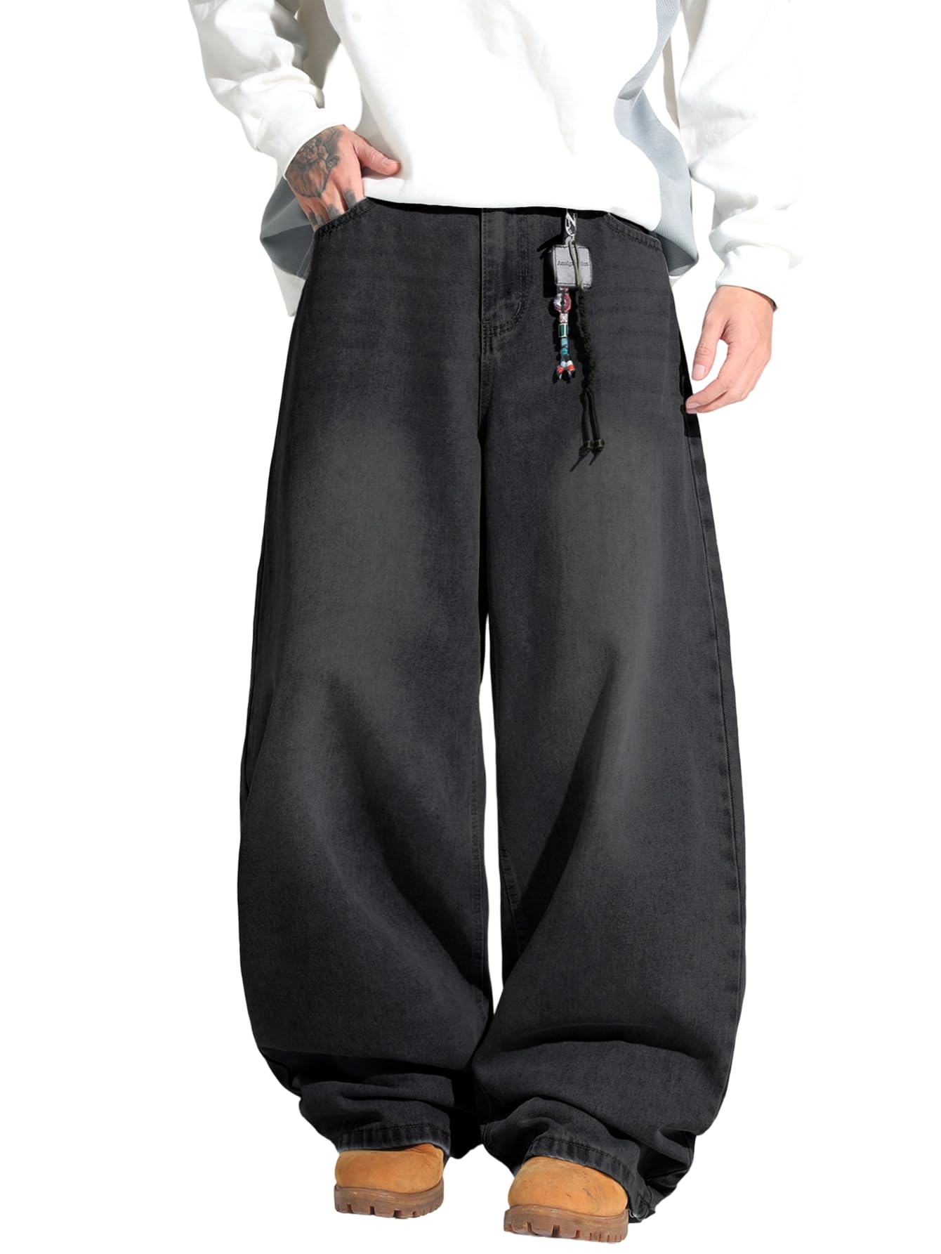 Y2K Hip Hop Street Jeans Gothic Baggy Wide Leg Denim Pantaloni