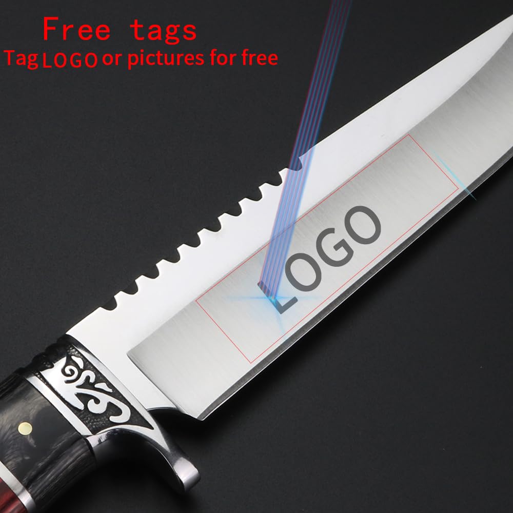 Feste Klinge Survival Band PU Box Weihnachtsgeschenk für Männer feststehendes Messer Whole Tang Outdoor knife Camping knife Geschenk für Männer, Messerserie