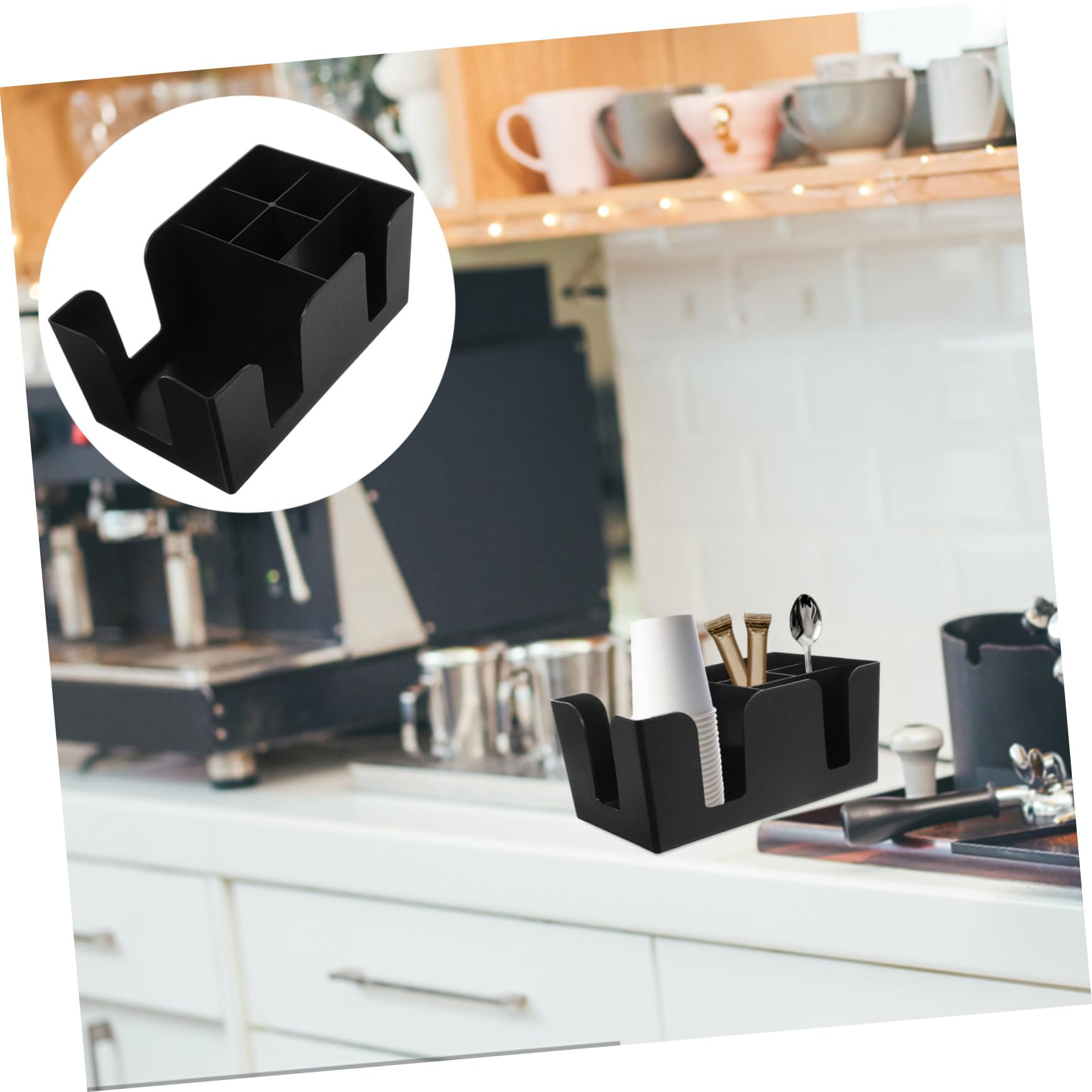 HOLIDYOYO Coffee Station Organizer Tea Bag and Sugar Packet Holder Sturdy Material Storage for Coffee Supplies Compartment Design for Easy Access