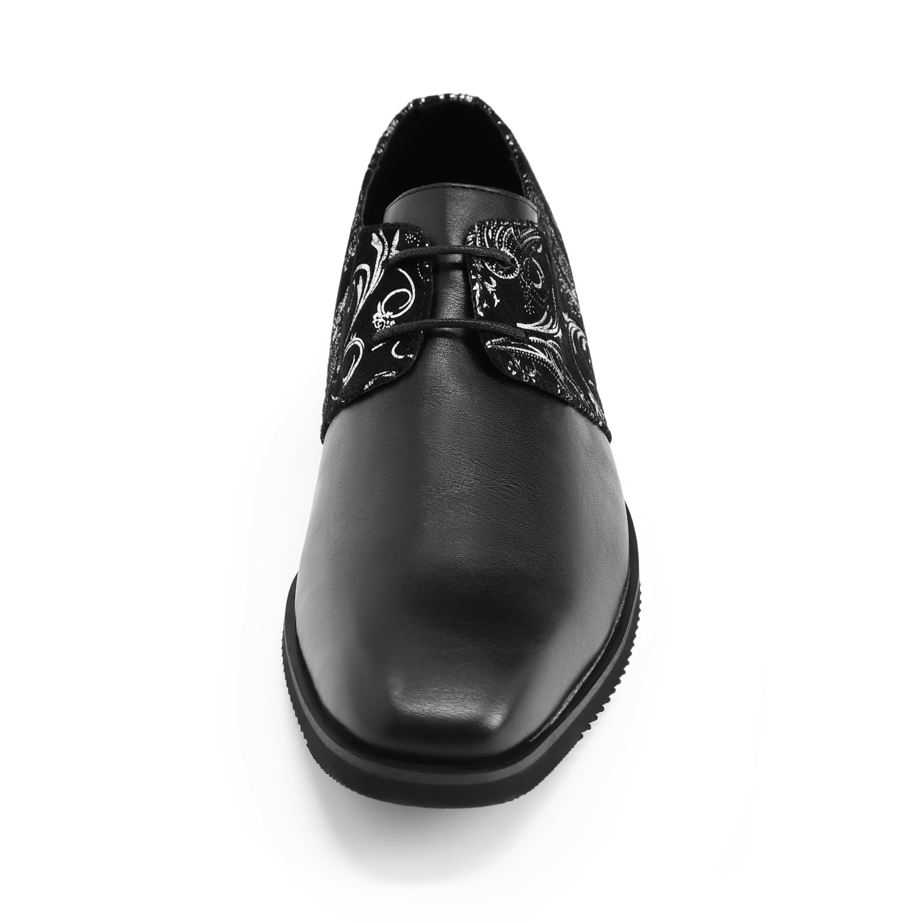 YFFUSHI Scarpe Uomo Formali Punta Affusolata Jacquard Pelle Lucida Derbys Affari Lacci Brogues Traspiranti