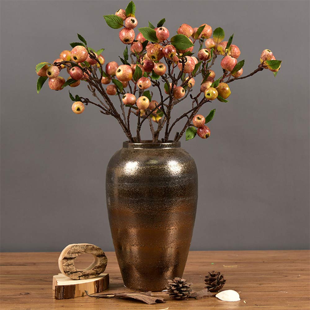 Fleur Artificielle Artificielle Mini Pommes Arbre Branche De Fleur Real Touch Faux Fleurs Simulé Plante Maison Jardin De Mariage Décoration 5 Pièces 60cm