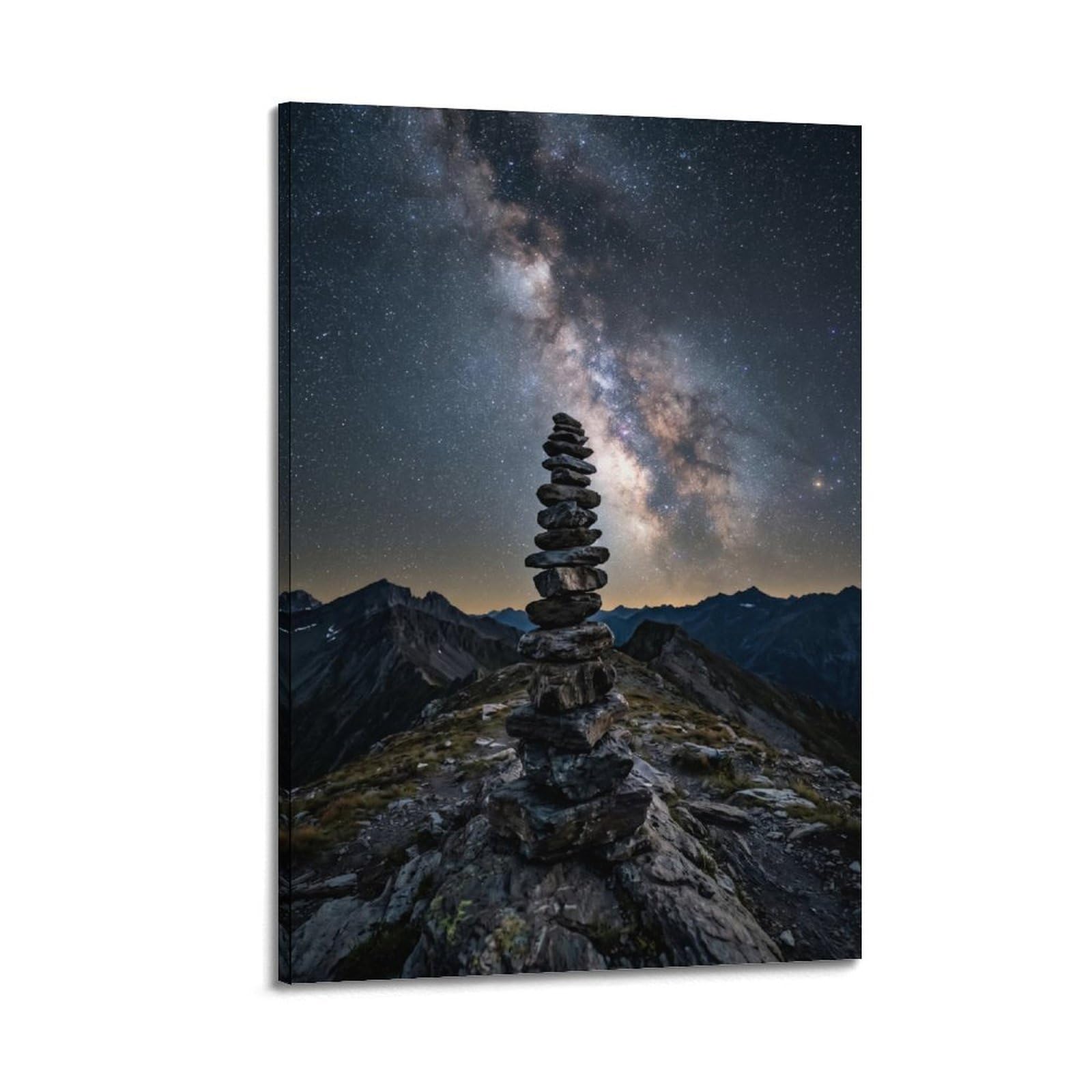 XKUGA Zen Meditation Poster Galaxy Stone Altar Balance Serenity Calm Modern Decorative Canvas Prints - Ideal Wall Art for Family, Man Cave, Game Room, Boys & Girls Bedroom 24x36inch(60x90cm)