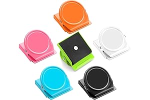 GRTARD 6-Pack Magnetic Clips: Heavy Duty Refrigerator Clip Magnets for Home Organization and Office Supplies