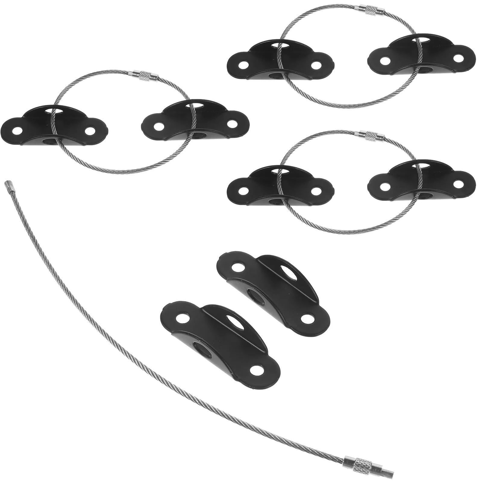 Anclaje de pared para muebles, 30 piezas, kit de correas de seguridad, anclajes de pared, cerraduras de gabinete, estanterías, accesorios de armario (negro)