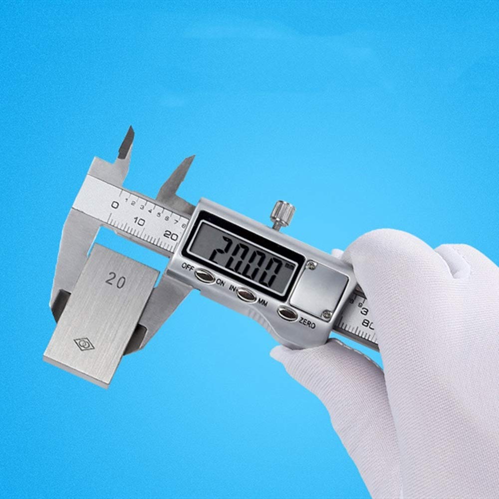 RajoNN Elektroniczny cyfrowy suwmiarka z noniuszem 0-300 mm Suwmiarka cyfrowa ze stali nierdzewnej Mini elektroniczny suwmiarka z noniuszem do użytku domowego i przemysłowego (kolor: biały, rozmiar