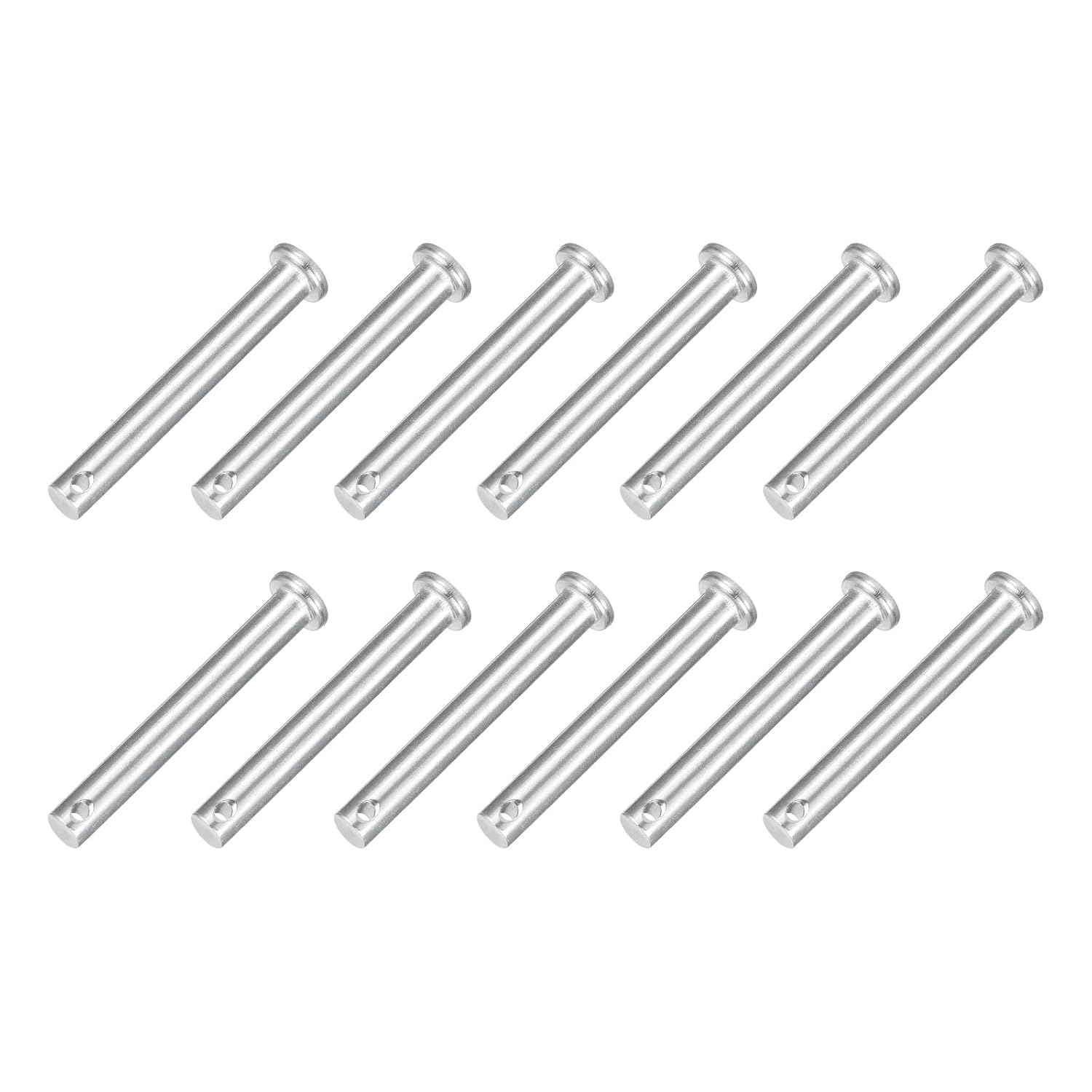 uxcell 4Pcs 3/8" x 2" Single Hole Clevis Pins, 304 Stainless Steel Flat Head Clevis Pins Hitch Pin for Trailer Latch, Mechanics Repair, Furniture Installation, Industrial Equipment