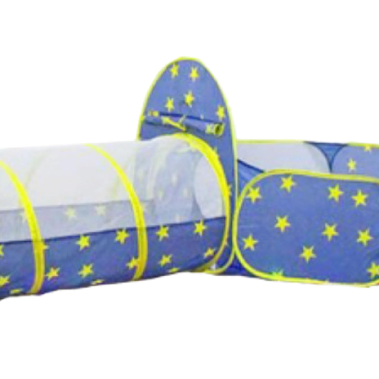 3-teiliges Babyzelt, Spielzelt für, Sicherer Indoor-Krabbeltunnel und Bällebad für ab 3 Jahren, Leicht zu Verstauendes Stoffdesign (Blauer dreiteiliger Anzug)