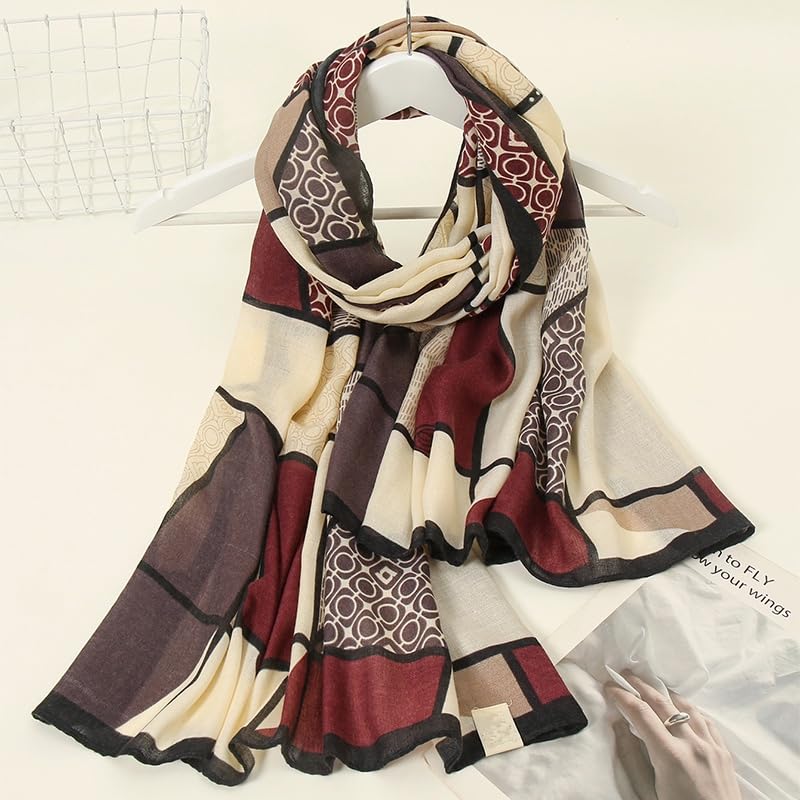 Image of ICW Women's Cotton Checks Tassel Scarf Stoles Shawl Head Scarves For Girls (BIG SIZE 80 X 180 CM)