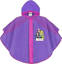 PERLETTI Rainbow High 3 4 5 6 Years Girl's Rain Poncho Purple Fuchsia – Coloured Waterproof Cape with Hood and Buttons – EVA Cape