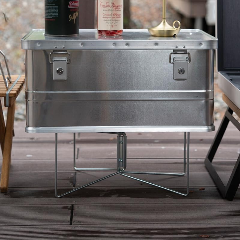 Pardarsey Portable Cooler Stand Foldable Stainless Steel Camping Box Riser Heavy Duty Elevated Rack for Cooler Storage Box & Outdoor Table Ideal for Camping Picnic & Backyard