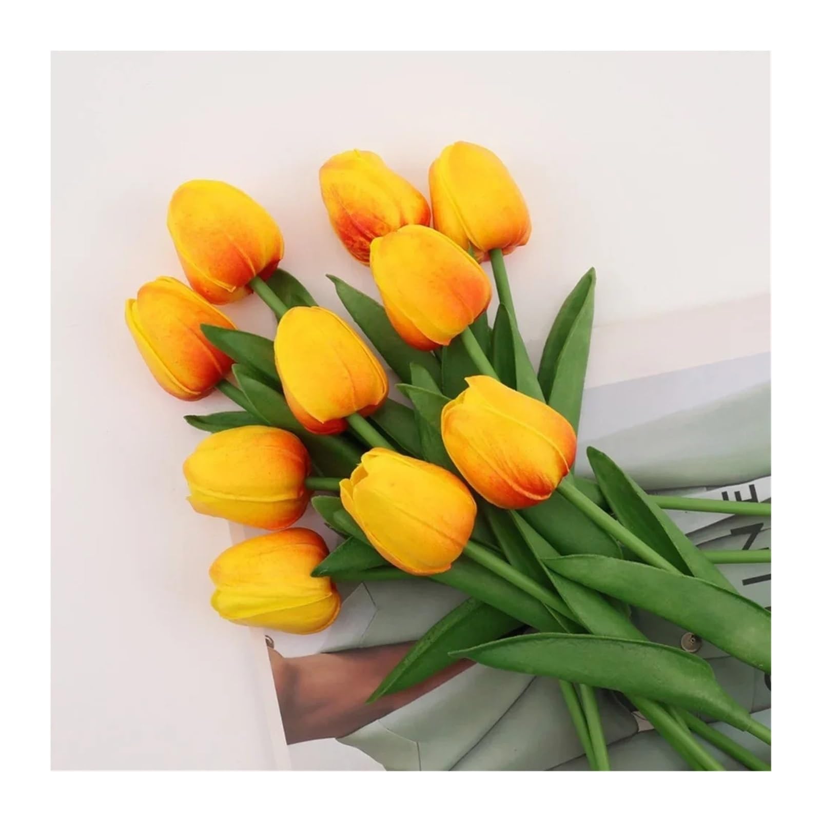 XIANGMLING 6Pcs Artificial Tulip Flower Garland, Wedding Garden Arch Bouquet for Home Vase Decor(Color4)