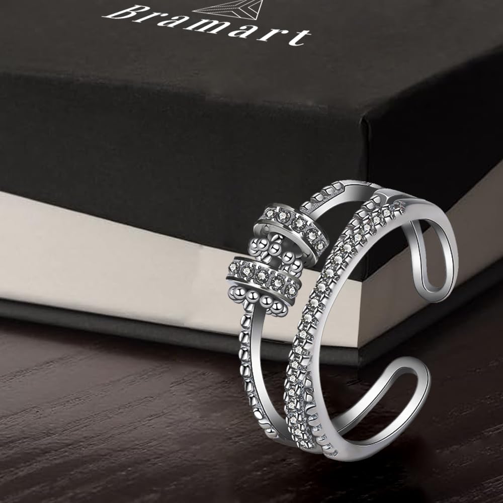 Anello da Donna in Argento Sterling 925 Anello Ispirazionale e di Incoraggiamento per Figlia per Donne Ragazze Dimensione Pollice Regolabile Anelli di Apertura