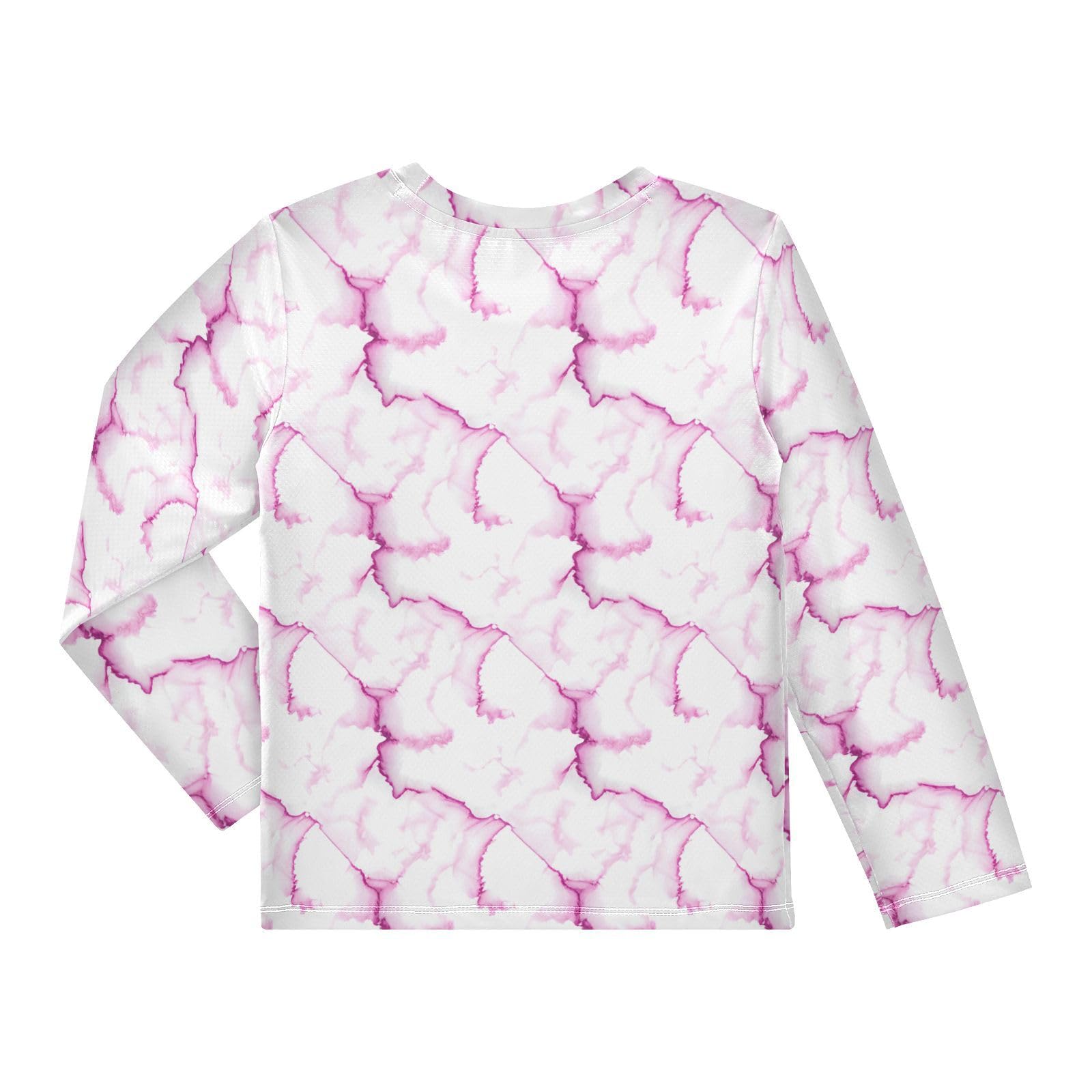 Marble Fluid Purple Red Rash Guard Shirt for Boys Sun Protection Shirt for Swimming Pool Beach UPF50+ 5-6T