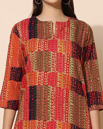 Image of TOPLOT Co-ord Set for Women Printed Straight Cotton Kurta with Pant