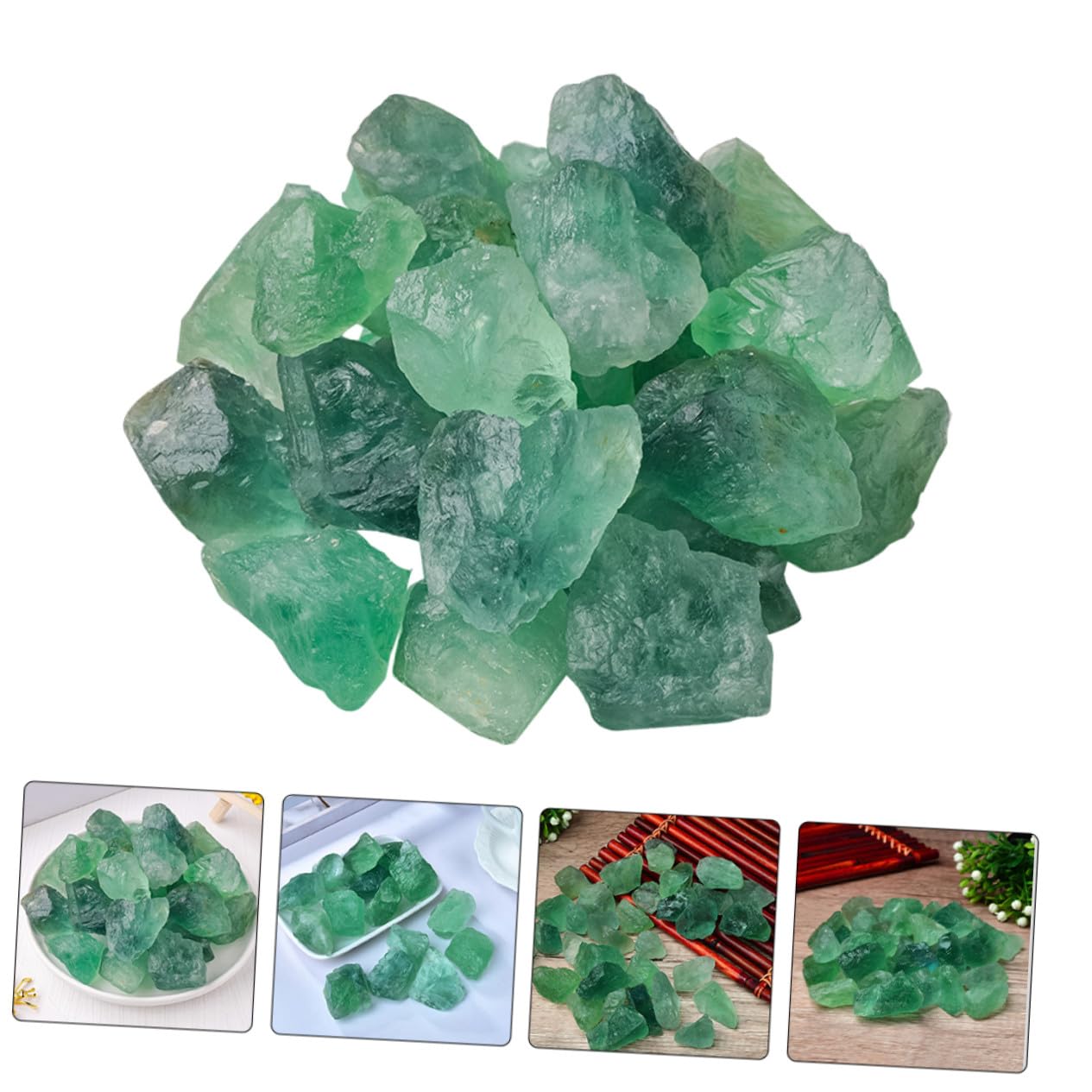 Piedras de Fluorita Verde Natural para Decoración del Hogar y Artesanía DIY Difusores Aromáticos y Relleno de Jarrones Paquete Textura Única para Acuario y Decoración Creativa