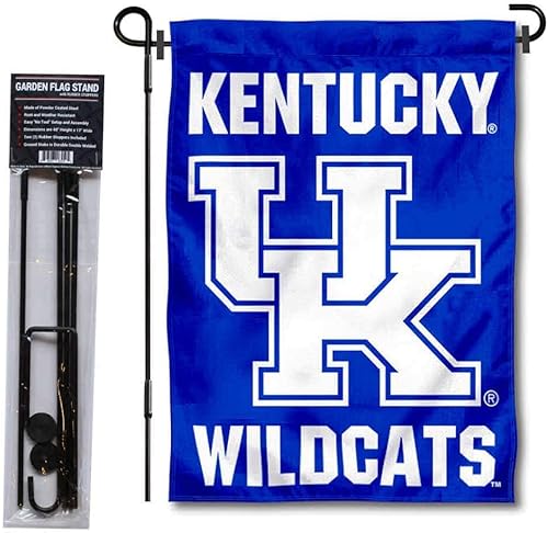 Kentucky Wildcats Wordmark - Juego de banderines para jardín y soporte de bandera