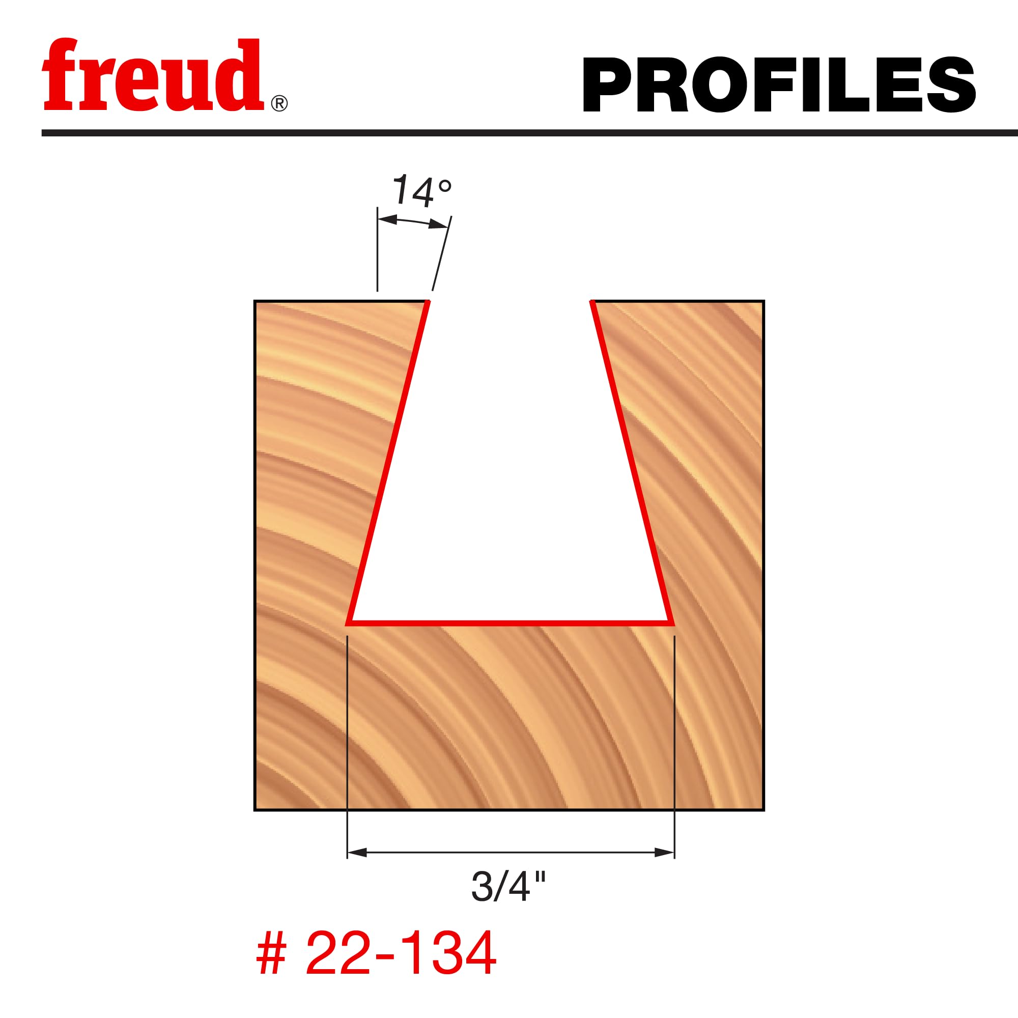 Freud - Broca de cola de milano (3/4" (diámetro) con vástago de 1/2" (22-134)
