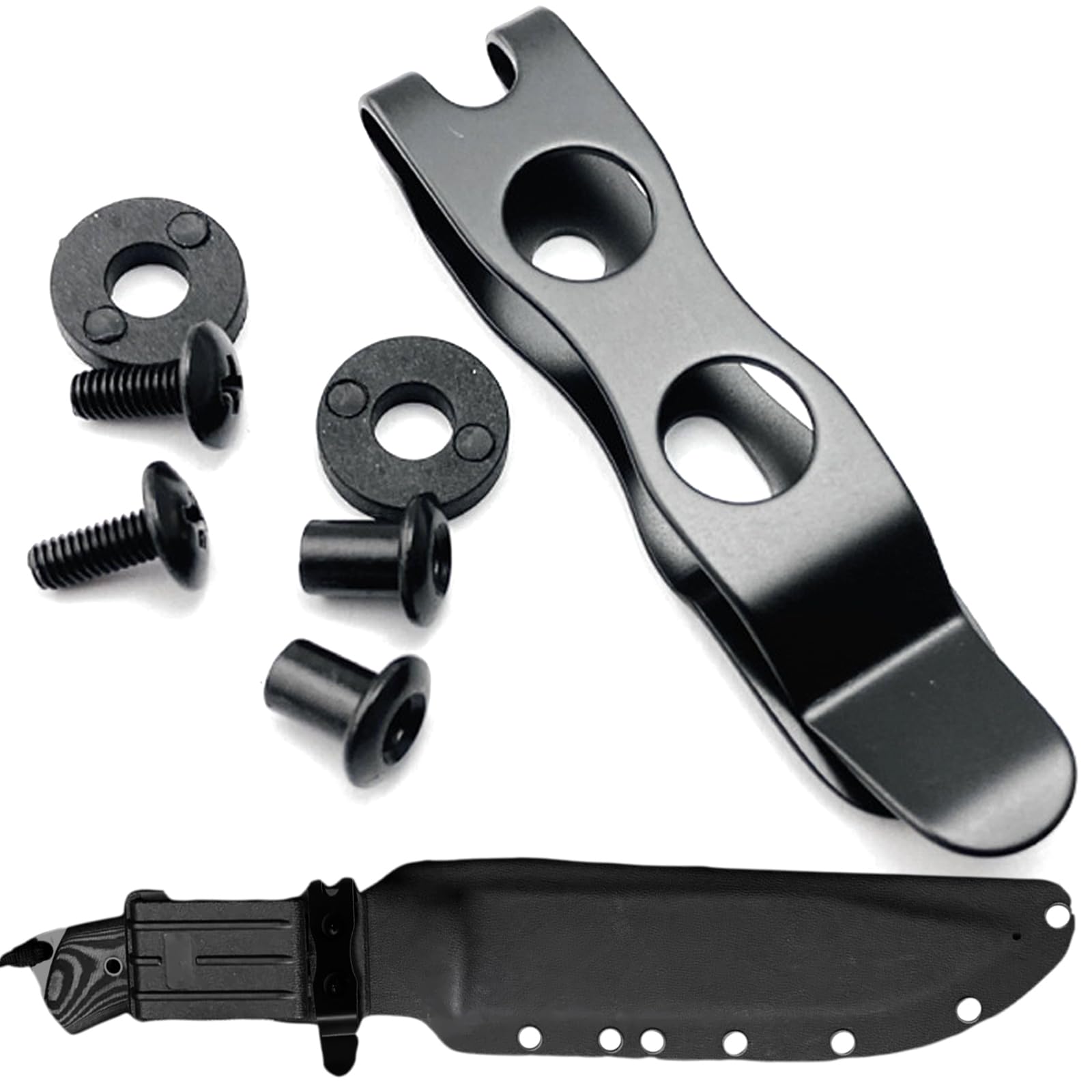 Dagllgew Black Knife Sheath Clip, Metal Belt Clip, Sturdy Holsters Waist Clamps Replacement For Knife Sheaths, Holsters Making Accessories Belt
