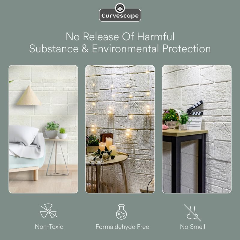 Image of 3D White Stone Wallpaper Self Adhesive Foam Wall Panel Waterproof Wall Decor for Bedroom Living Room TV Background Wall Sticker 70 x 77 cm Pack of 15