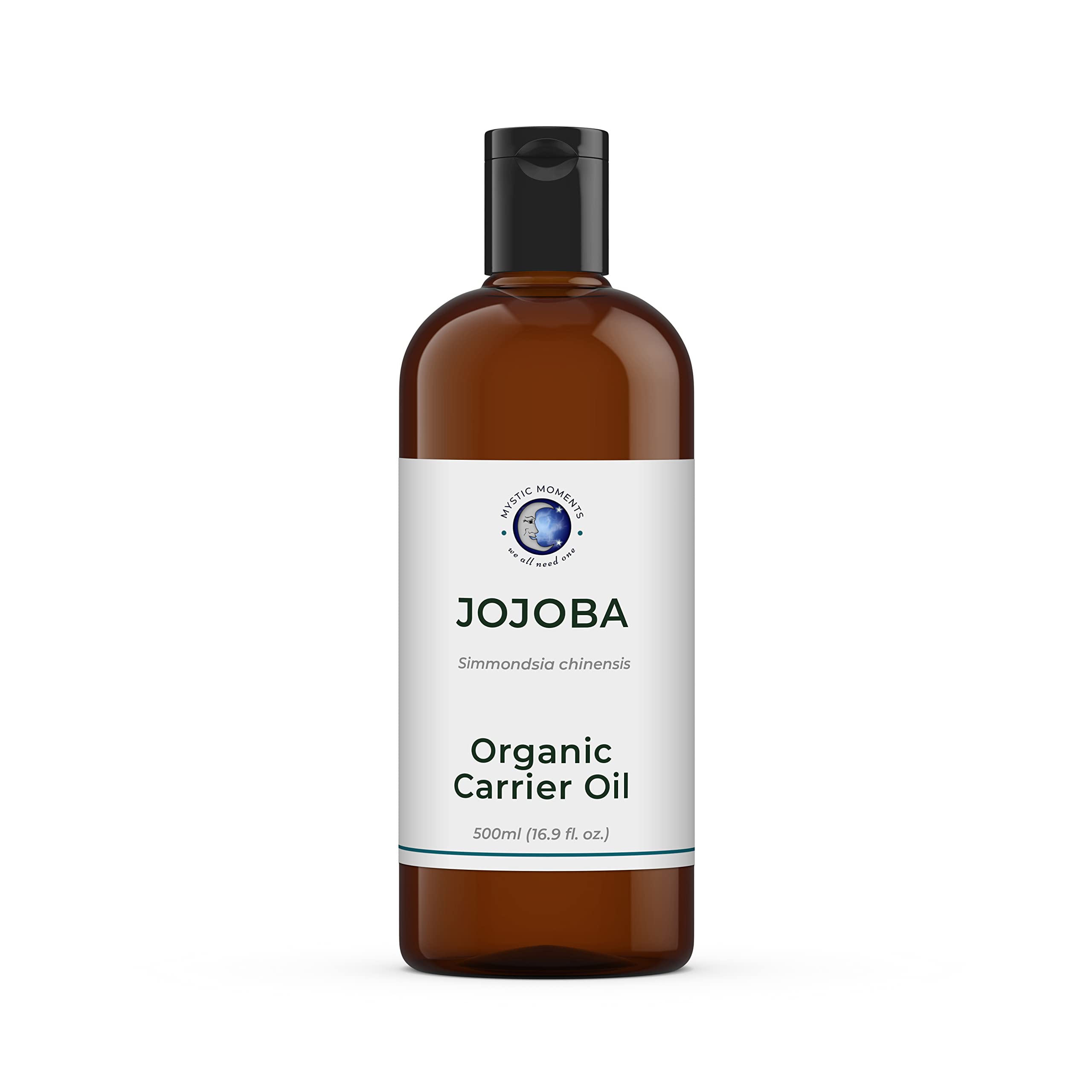 Mystic Moments | Jojoba Carrier Oil Organic 500ml | Cold Pressed from Simmondsia Chinensis Seeds | Rich in Vitamins E & B | Skin & Hair Moisturiser | Lip Care | 100% Pure & Natural | Vegan GMO Free