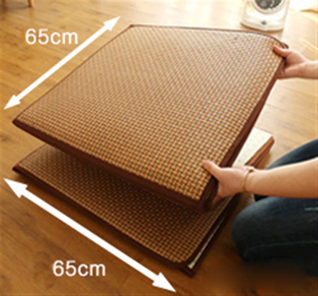 Tapis de sol japonais pliable en mousse à mémoire de forme avec cadre en bois, 65 x 130 cm, vert et beige