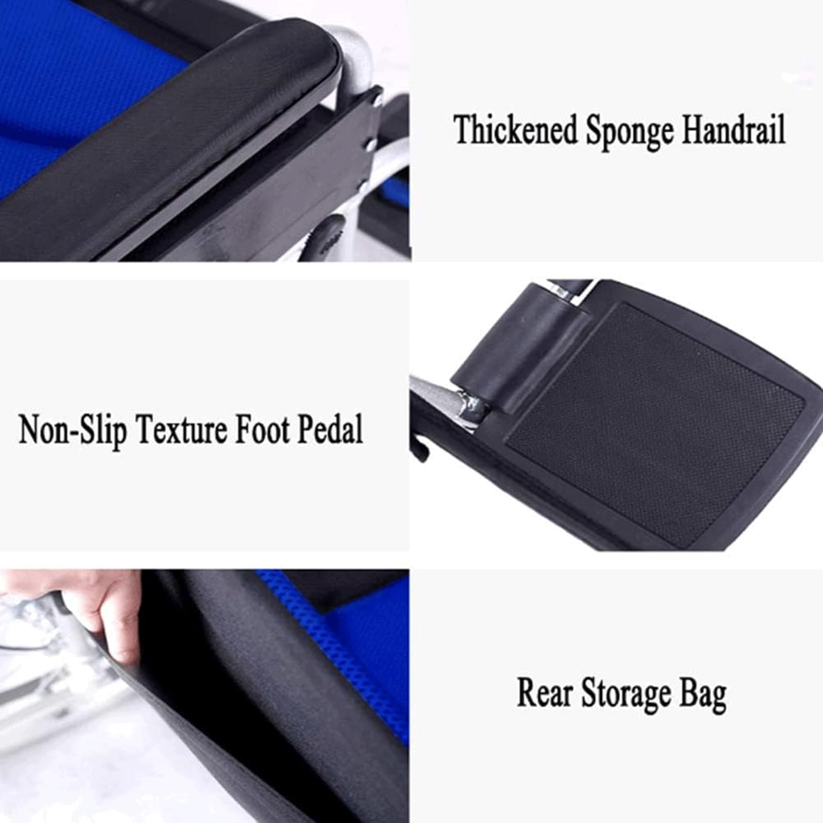 faltbar Wheelchair Rollstuhl Faltbare ultraleuchte tragbare Rollstuhl für das Reisen für ältere Menschen und Erwachsene 46 cm Ladekapazität 200 lbs Rollstuhl