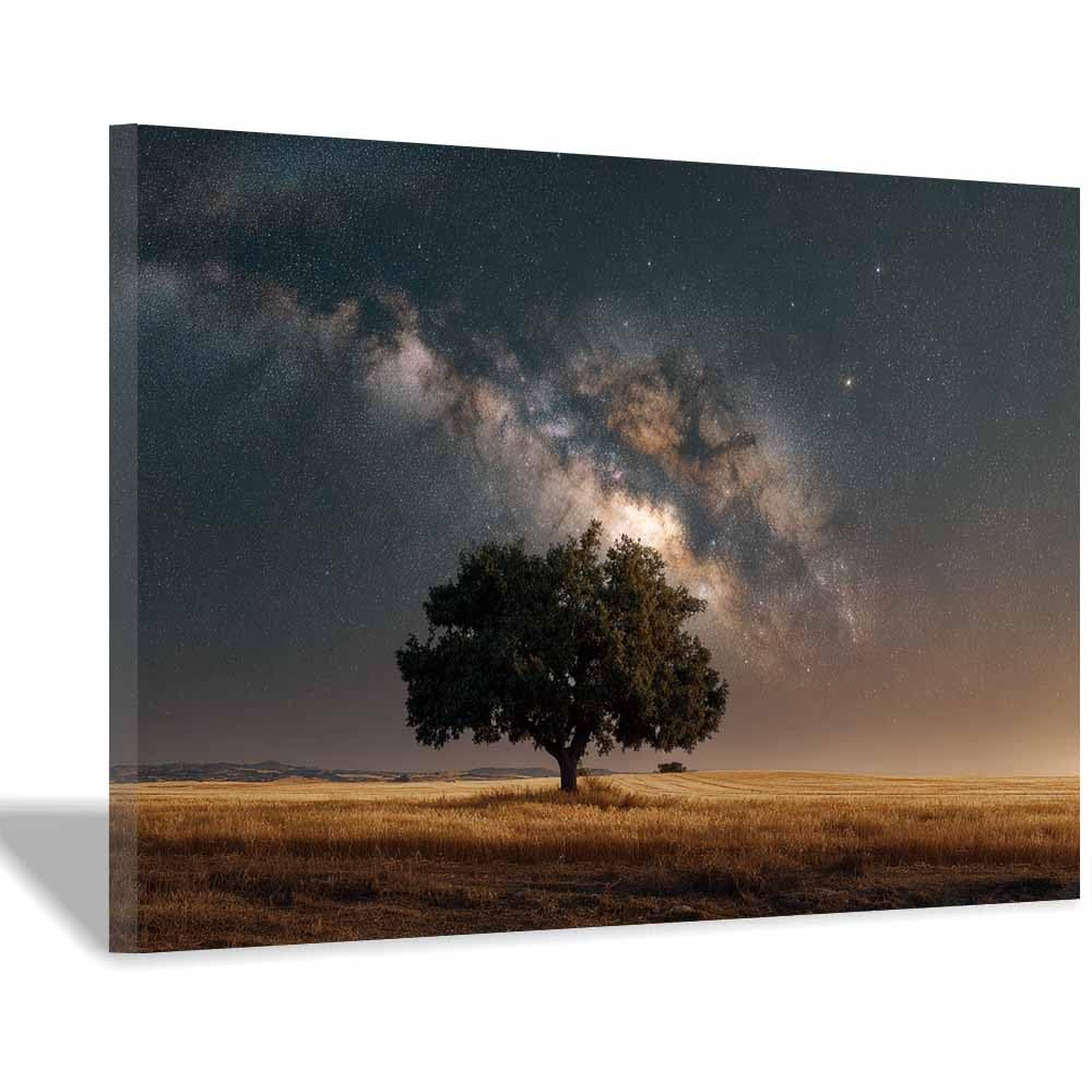 DMZPKZB Tree Of Life Large Wall Art Fiery Purple Tree Colorful Canvas Art Prints,Abstract Painting,Scenery Wall Decor,For Gallery,Bedroom,Living Room And Hotel(Multicolor)-50x70cm Framed