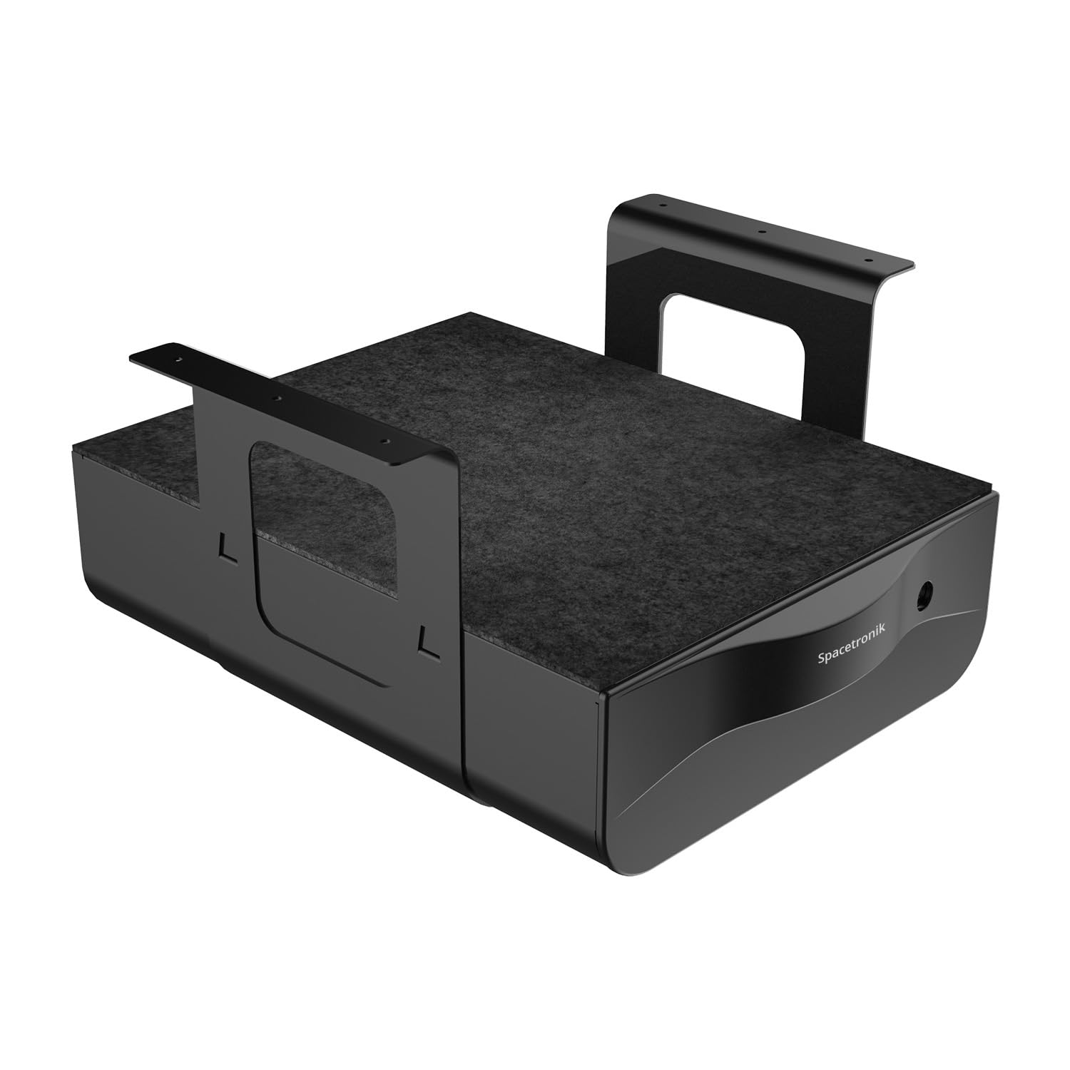 Spacetronik Untertisch Schublade, Unterbau Schublade Abschließbar aus Stahl, Schublade Unter Schreibtisch mit Extra Ablagefach, Schreibtisch Organizer für Home Office & Stehschreibtisch, Schwarz