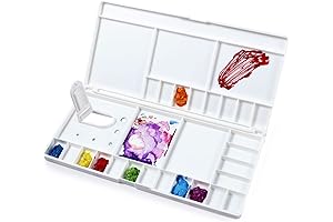 Junreox Large Watercolor Palette with 24 Wells for Professional Watercolorists