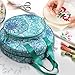 FINPAC Embroidery Project Bag, Embroidery Supplies Storage Carrying Tote Case with Multiple Pockets for Floss, Hoops, Thread, Stitch Tools Kit [Bag Only], Emerald Illusions