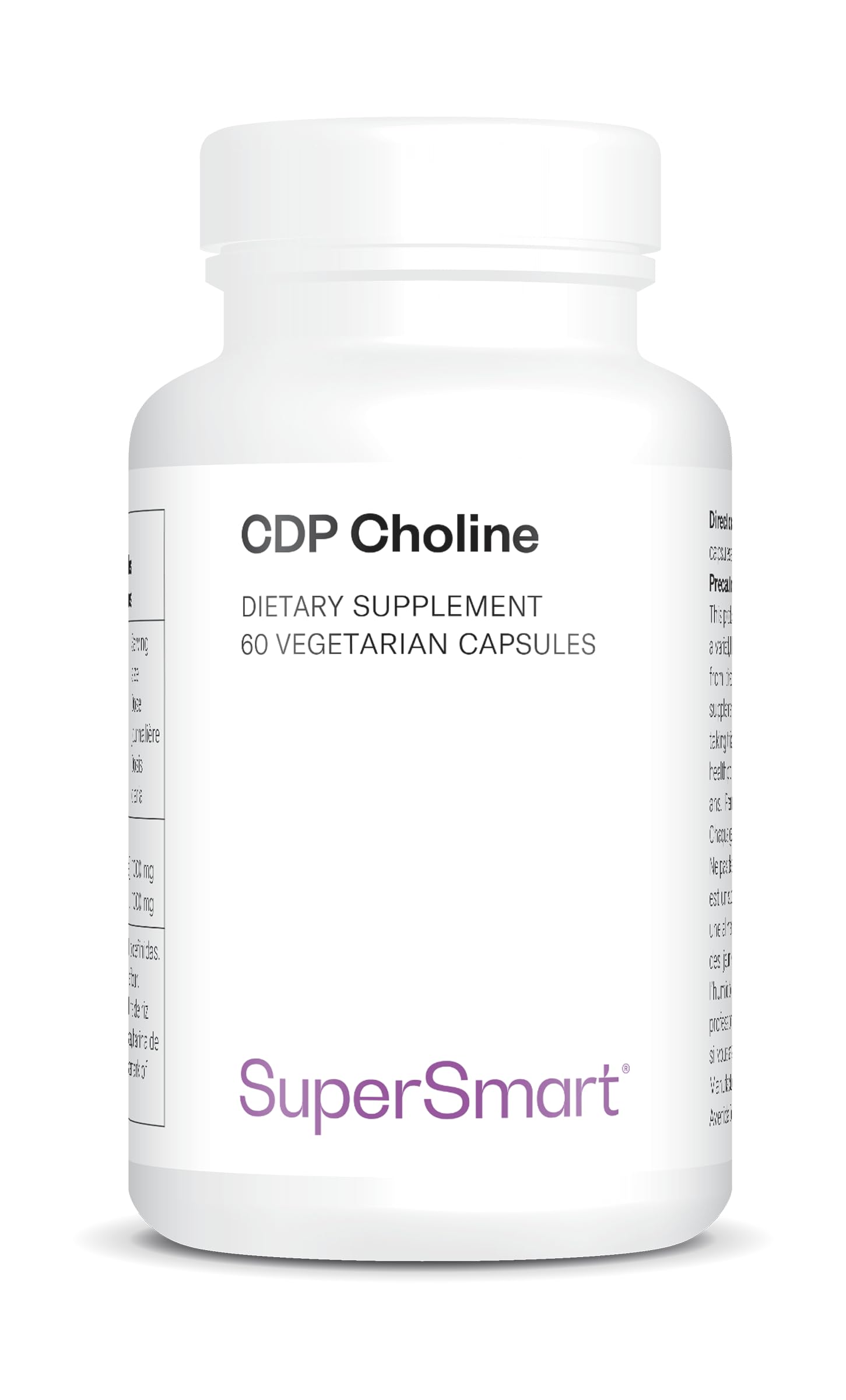CDP Choline - Aide au Fonctionnement Normal du Système Nerveux - Choline Brevetée - Formule à la Biodisponibilité Optimale - Dosage Puissant - Vegan - SuperSmart