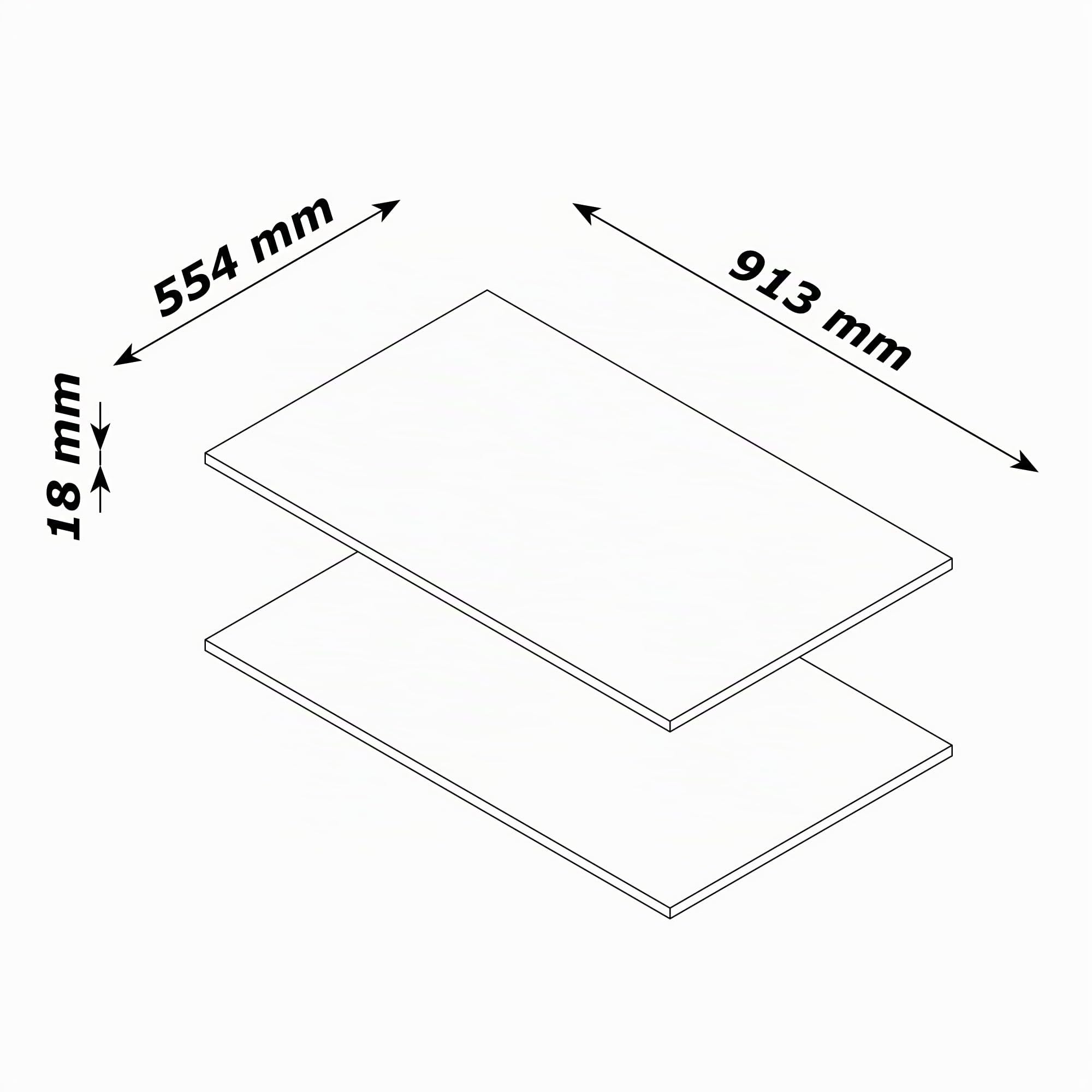 Composad | Coppia di Ripiani per Armadio a 5 Ante ARA395 Linea Favorita (LxAxP): 91,3x3,6x55,4 cm, Grigio Cashmere Topmatt, Made In Italy