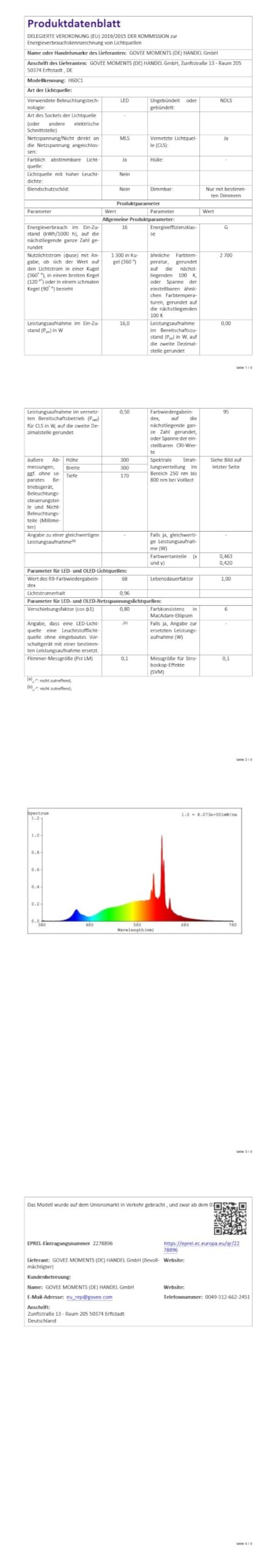 Govee Pendelleuchte, Smart RGBIC und Weißlicht-Hängelampe Esstisch, Drei Lichtringe Segmentierungskontrolle Pendant Light, Dimmable Esszimmerlampe Funktioniert mit Matter für Küche Esstisch