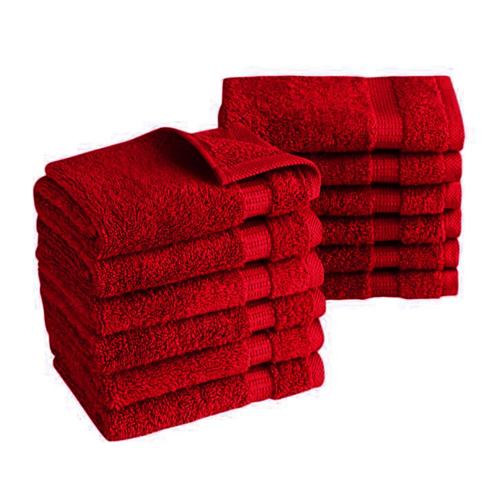 Pack of 6, 12, 24, 36, 48, 72, 96 Face Cloths Towel 100% Egyptian Cotton Soft Flannel Washcloth Set (30x30cm–500GSM) Highly Absorbent & Soft Feel Gym Makeup Remover Fingertip Towel (12, Wine)