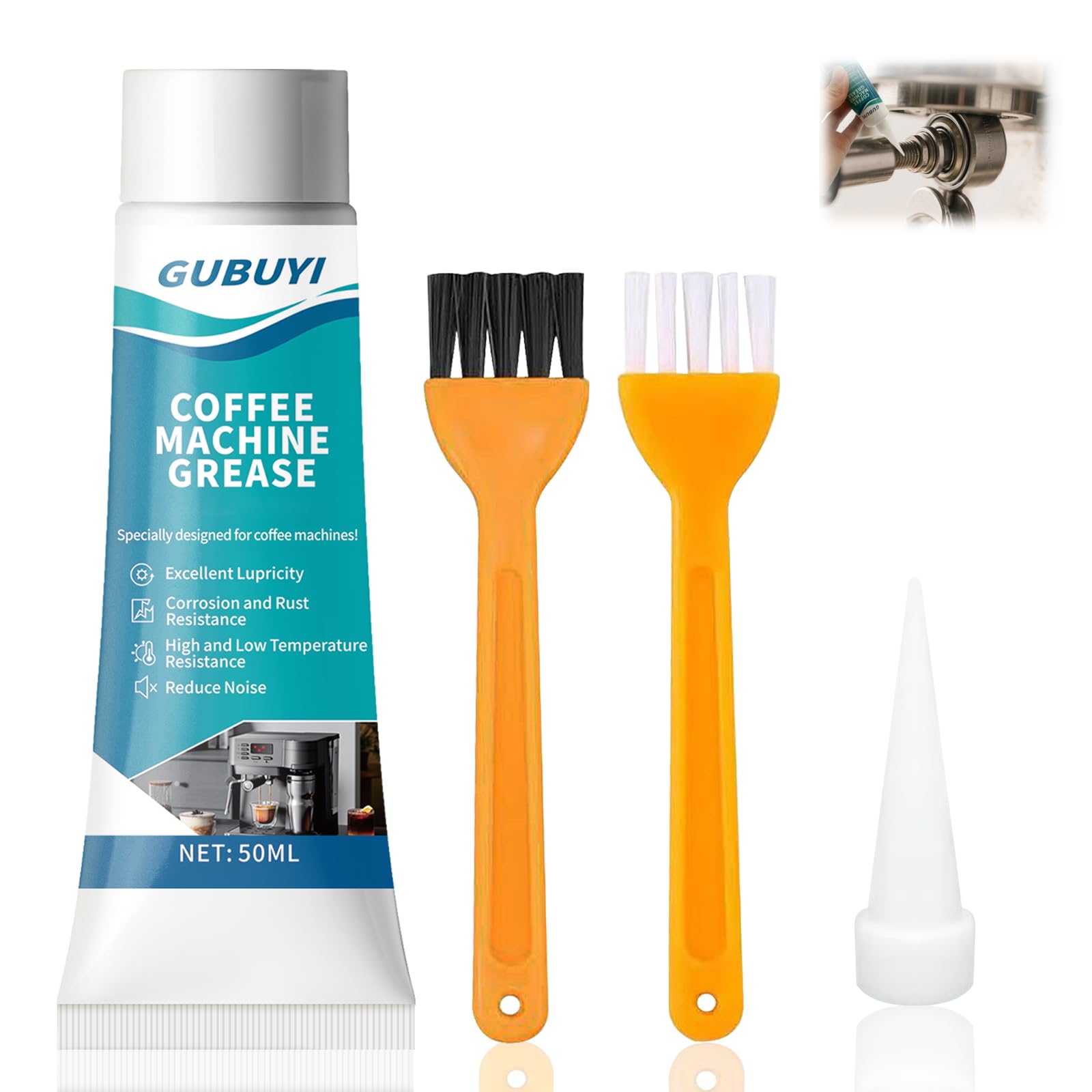 Silikonfett lebensmittelecht für Kaffeevollautomaten – Silikon Fett für Dichtung, Brühgruppe, Brüheinheit, O-Ringe – Silicon Grease - geeignet für Philips, DeLonghi, Siemens, Jura, Melitta, Krups Silikonfett lebensmittelecht für Kaffeevollautomaten – Silikon Fett für Dichtung, Brühgruppe, Brüheinheit, O-Ringe – Silicon Grease - geeignet für Philips, DeLonghi, Siemens, Jura, Melitta, Krups