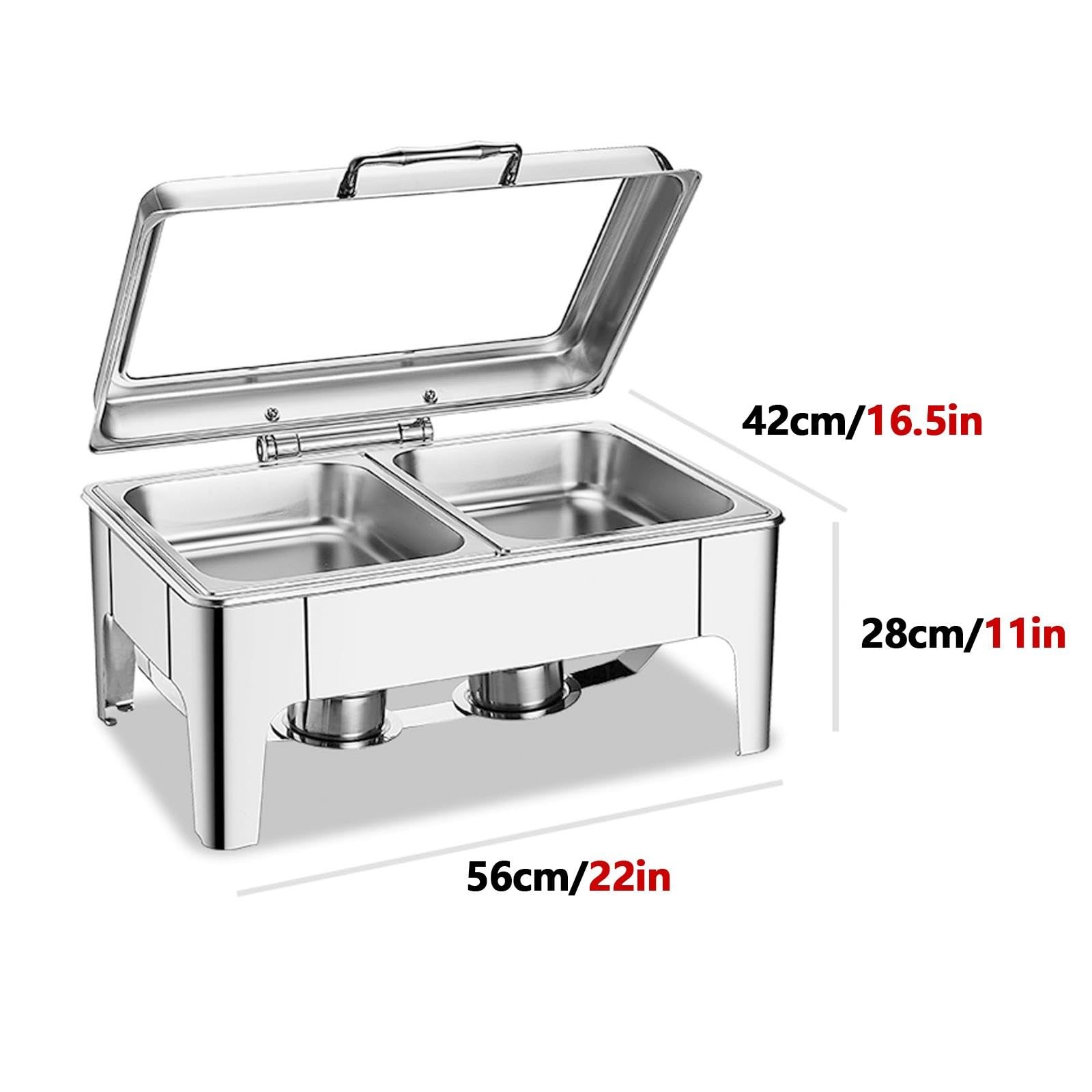 Scaldavivande per Buffet in Acciaio Inox con Coperchio Visibile Buffet