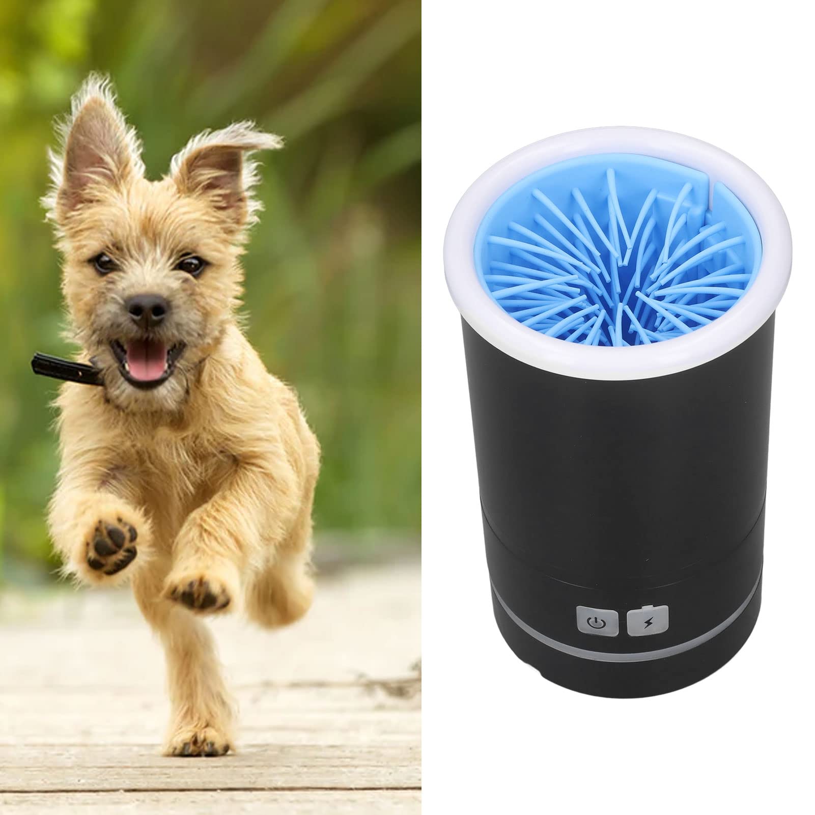 ciciglow Nettoyeur de pattes de chien portable - Nettoyeur de pattes de chien - Nettoyeur de pattes de chien portable - Rechargeable par USB - Avec poils en silicone doux - Pour chiens et chats
