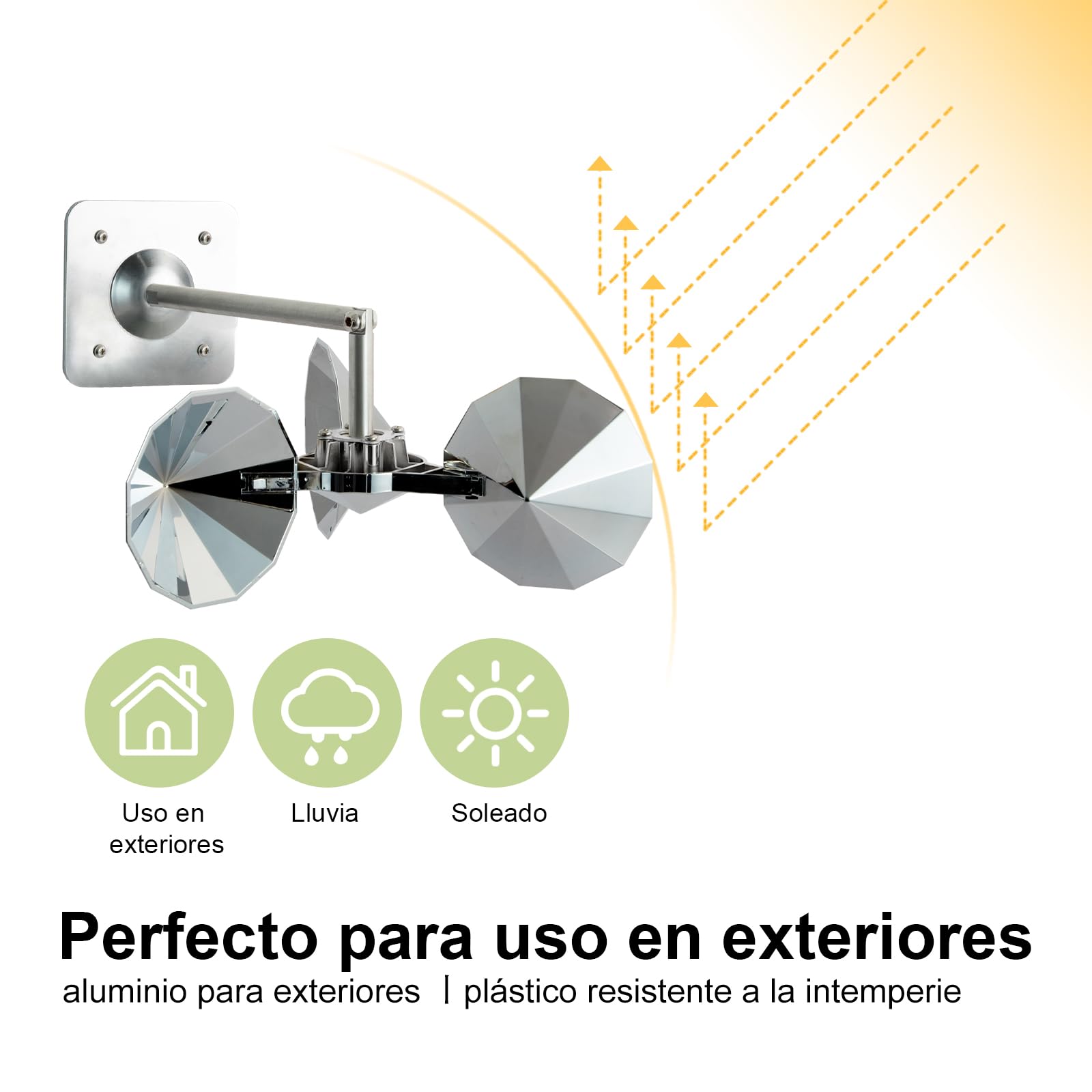 OFFO Ahuyenta Palomas,Palomas Ahuyentar para balcón,Reflexión de 360°,Ahuyentador Palomas Carpinteros con Base de Aluminio,Ahuyentador de Palomas para Fachada para Jardín,Balcón